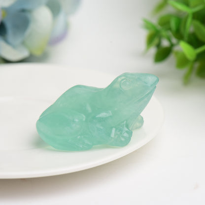 2.0" Fluorite Frog Crystal Carving Bulk Wholesale