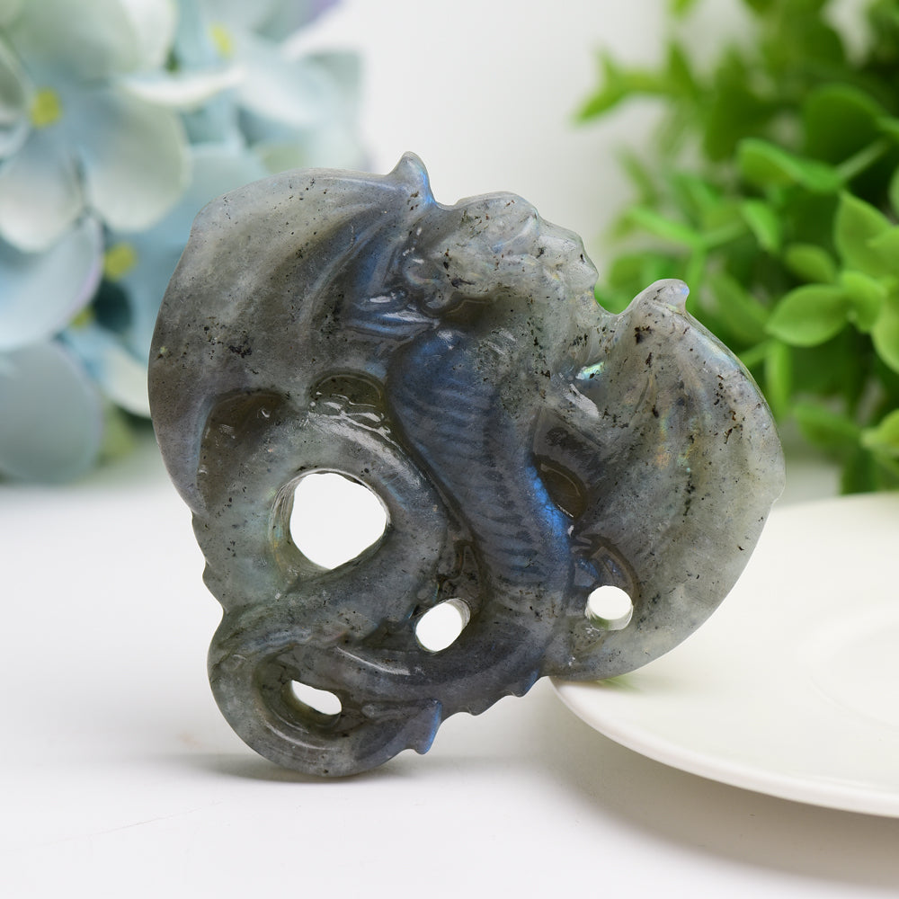 3.0" Lavradorite Dragon Crystal Carving Bulk Wholesale