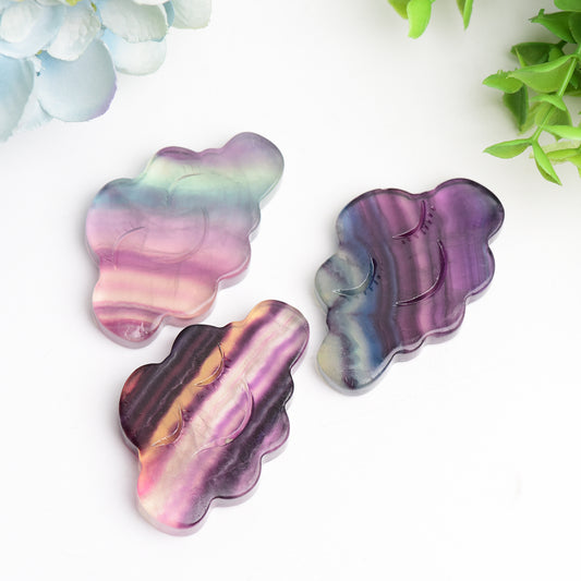 2.3" Rainbow Fluorite Cloud Crystal Carving Bulk Wholesale