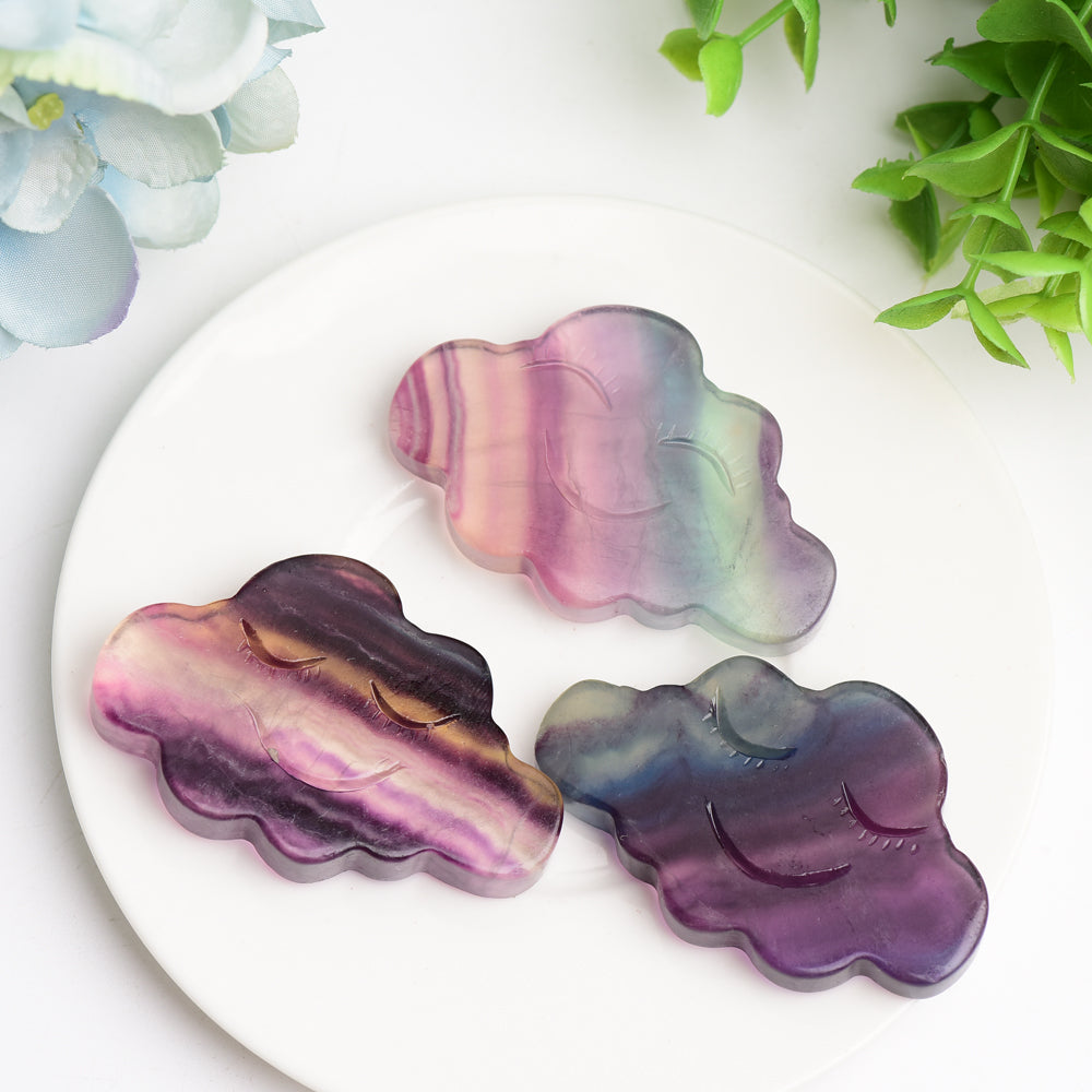 2.3" Rainbow Fluorite Cloud Crystal Carving Bulk Wholesale