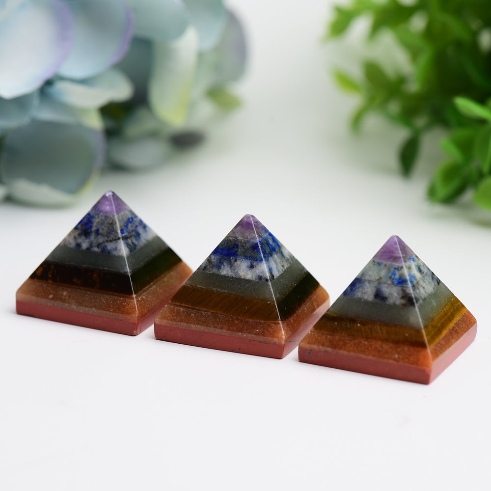 1.0" Chakra Pyramid Crystal Carving Bulk Wholesale