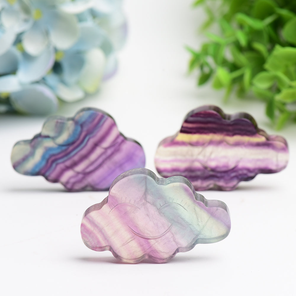 2.3" Rainbow Fluorite Cloud Crystal Carving Bulk Wholesale