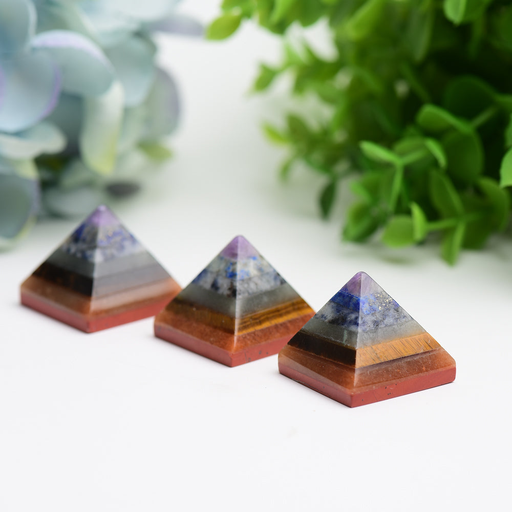 1.0" Chakra Pyramid Crystal Carving Bulk Wholesale
