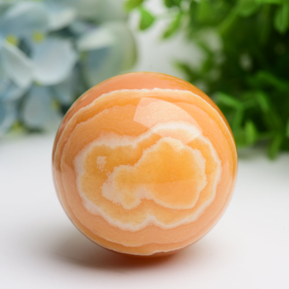 2.0"-4.0" Orange Calcite Crystqal Sphere Bulk Wholesale