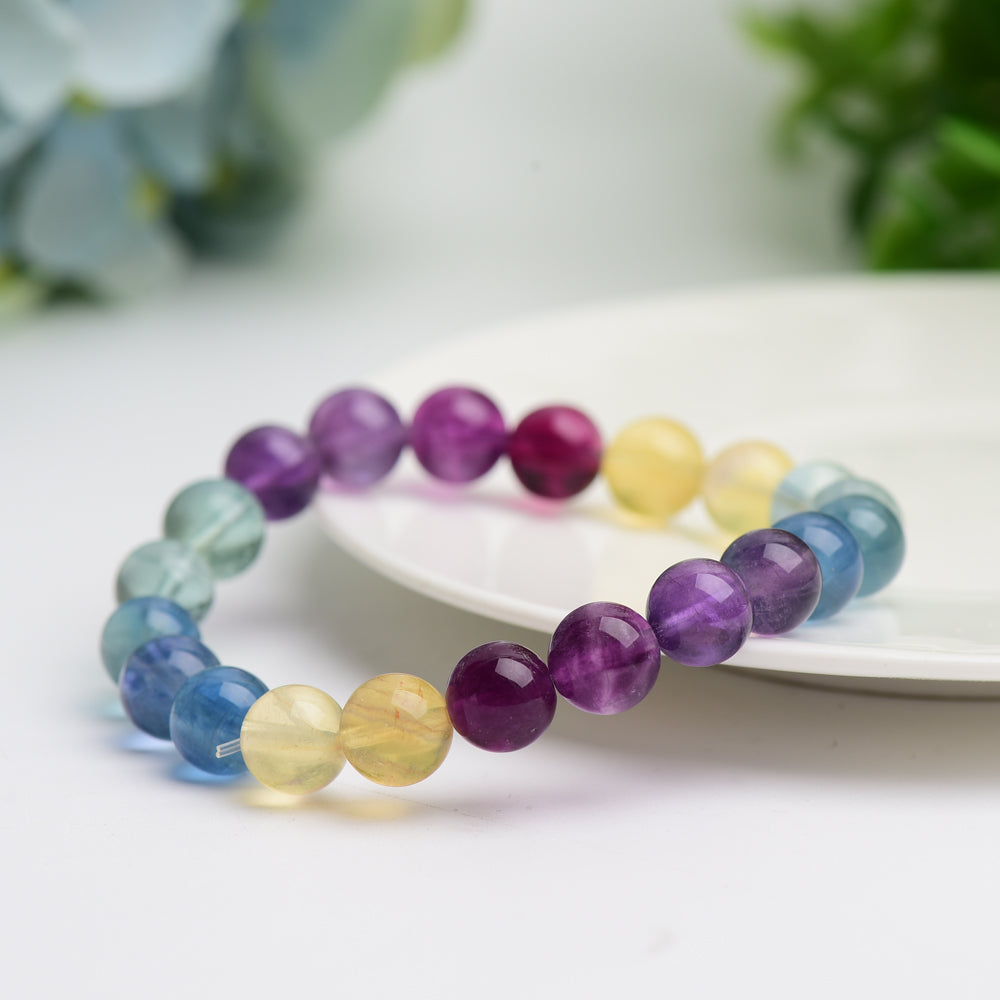 9mm Mixed Fluorite Bracelet Bulk Wholesale