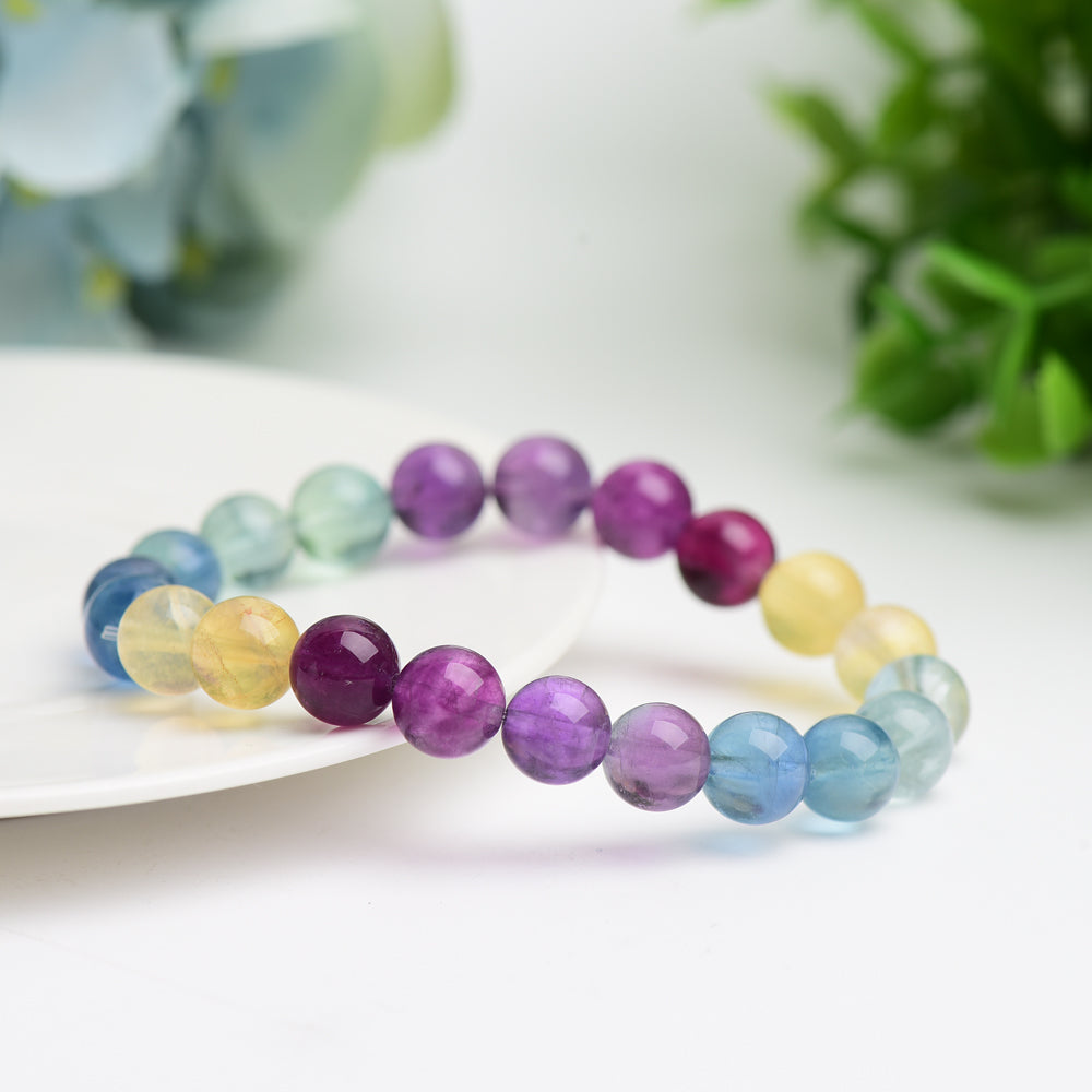 9mm Mixed Fluorite Bracelet Bulk Wholesale