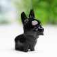 2.2" Black Obsidian Dog Crystal Carving