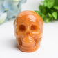 3.2" Orange Calcite Skull Crystal Carving Bulk Wholesale