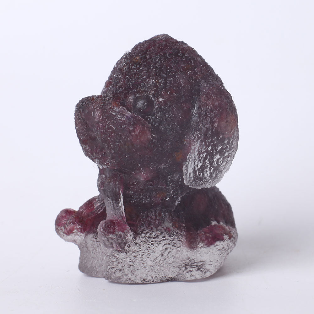 2" Garnet Resin Teddy Dog Figurine on Discount