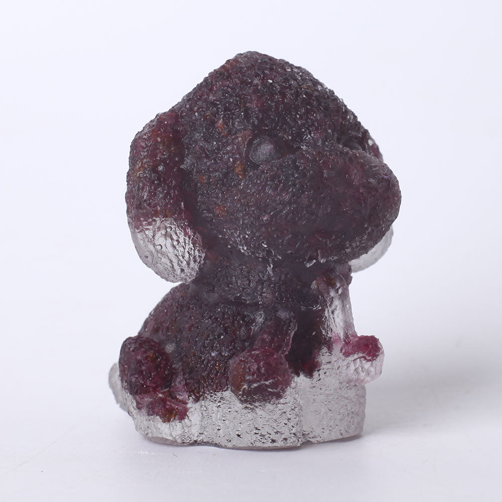 2" Garnet Resin Teddy Dog Figurine on Discount