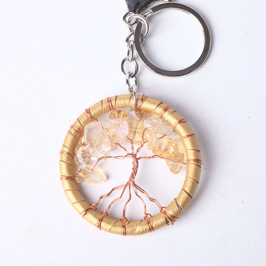 Citrine Tree Of Life Key Chain