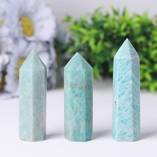 Wholesale Natural Polished Amazon Point Natural Crystal Amazonite Tower