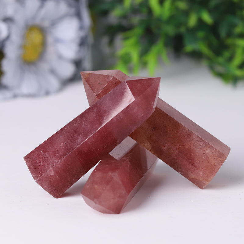 Strawberry Quartz & Obsidian discount Crystal Wand 029