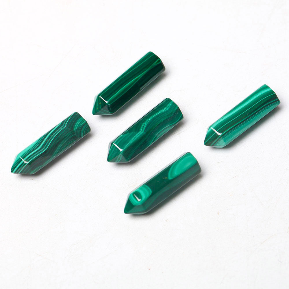 1" Natural Malachite Crystal Tiny Points For DIY Discount