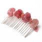 Strawberry Quartz Crystal Crown Comb