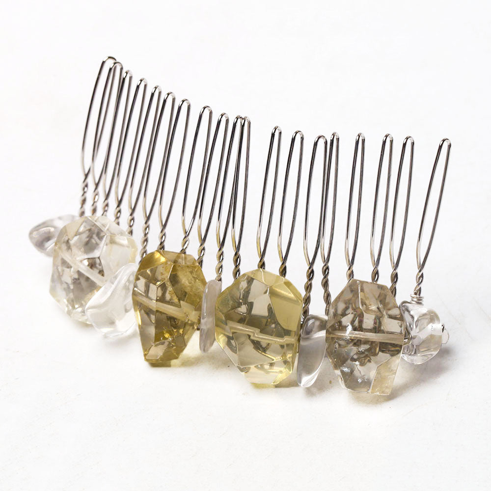 3“ Citrine Crystal Crown Comb