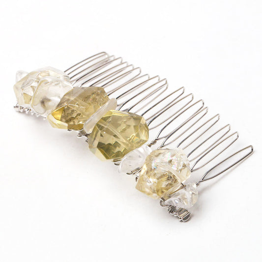 3“ Citrine Crystal Crown Comb