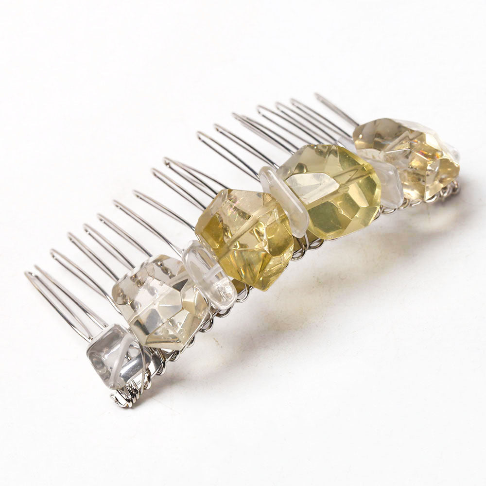 3“ Citrine Crystal Crown Comb