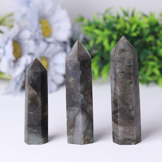 Natural Labradorite Point Healing Crystal Tower for Collection