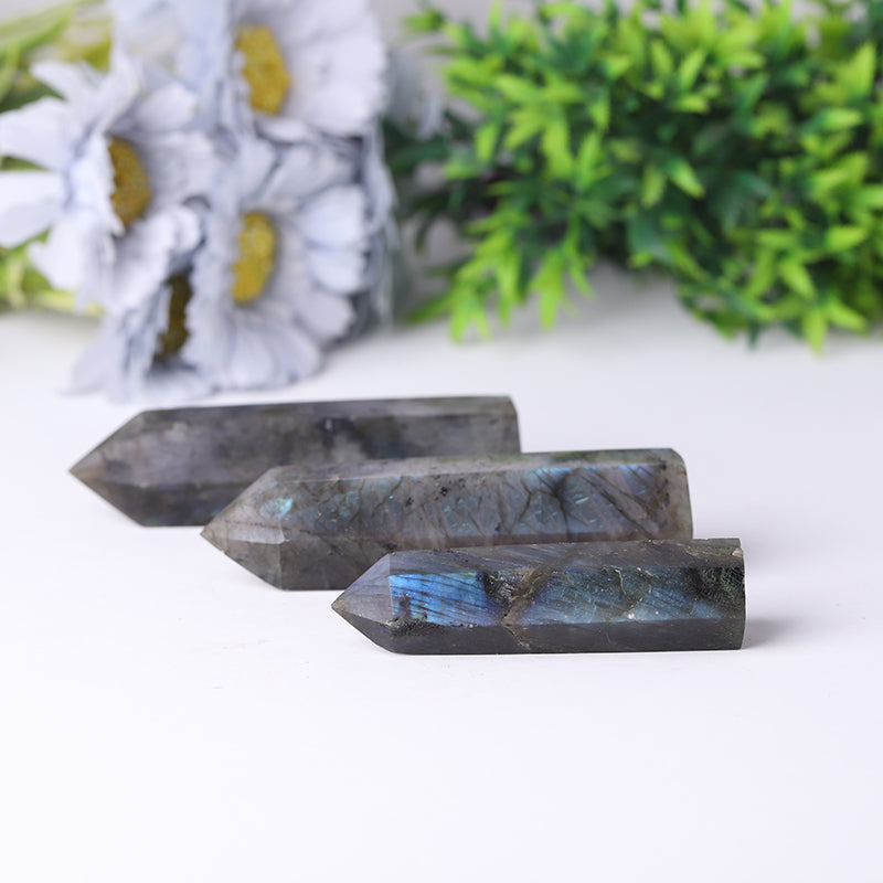 Natural Labradorite Point Healing Crystal Tower for Collection