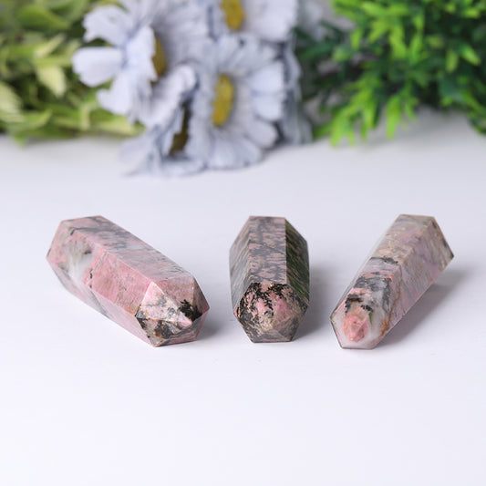 Wholesale Natural Crystal Spiritual Healing Stones Rhodonite Point Tower for Decoration