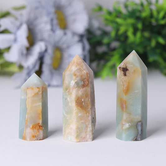 Natural Caribbean Calcite Points Meditation Sky Blue Crystal Point Healing Crystal Towers