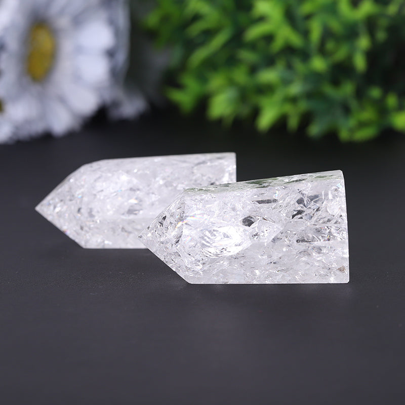 Crack Clear Quartz Point Healing Tower