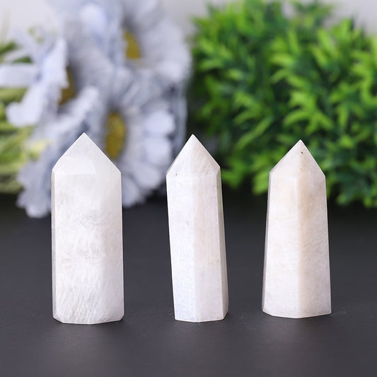 Wholesale Polished Healing Stone Natural White Moonstone Point For Sale