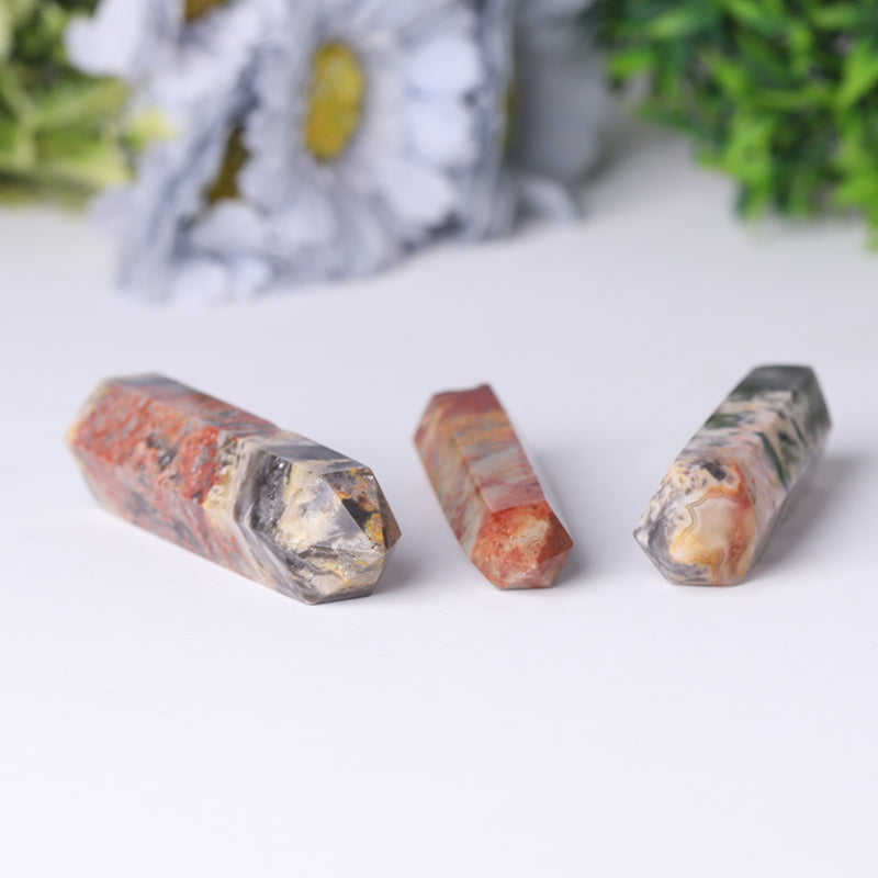 Natural Crystal Healing Wand Gemstone Point Crazy Agate Point