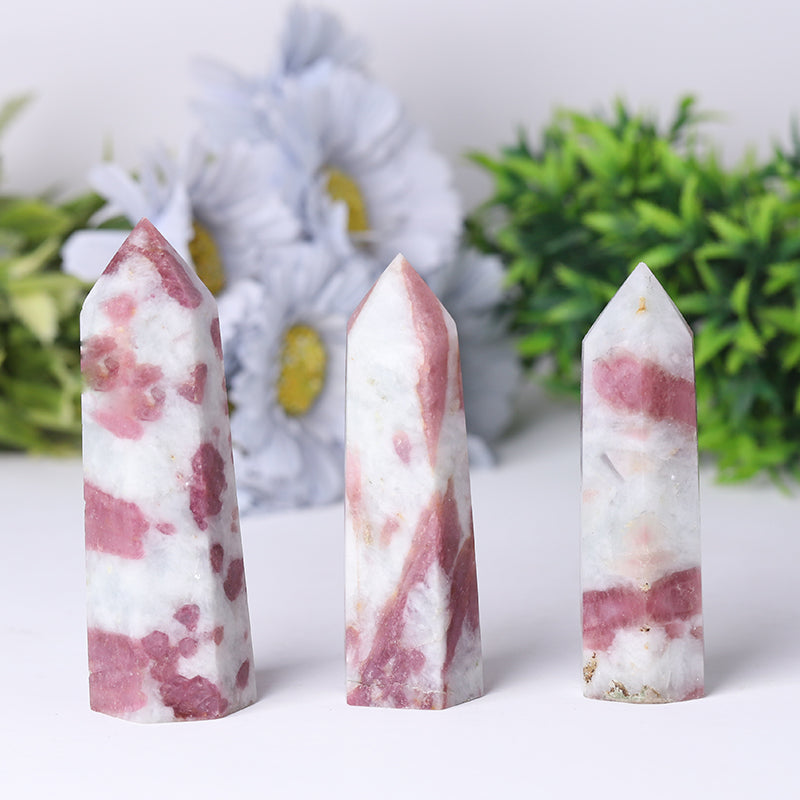 Natural High Quality Pink Tourmaline Point Healing Crystal Tower