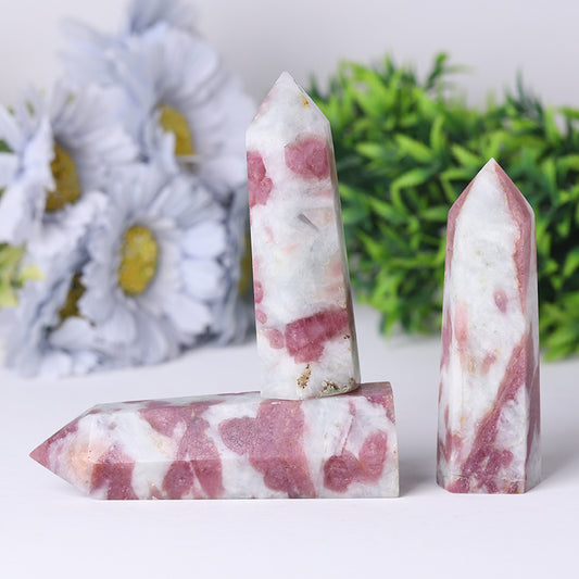 Natural High Quality Pink Tourmaline Point Healing Crystal Tower