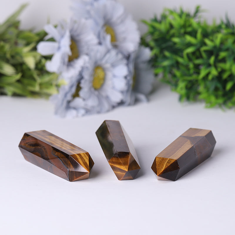 Wholesale Natural Quartz Crystal Point Reiki Gemstone Wands Crystal Tower Yellow Tiger Eye Points For Decoration