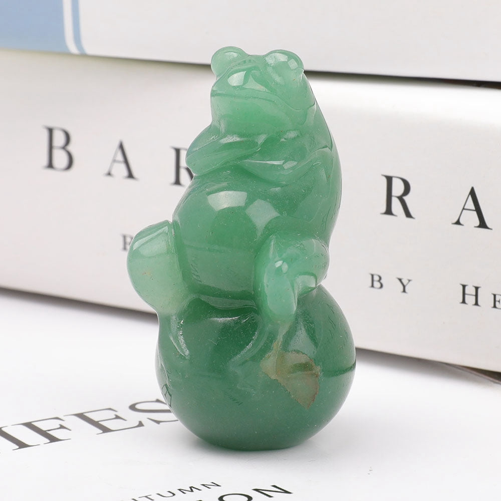 Green Aventurine Crystal Carving Frog