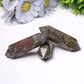 Wholesale Natural High Quality Dragon Blood Stone DT Tower Double Point