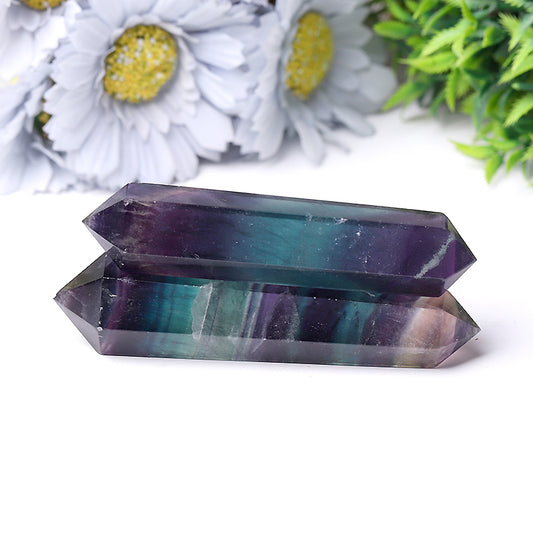 Natural Rainbow Fluorite Double Point Crystal Double Towers For Decoration For Gift