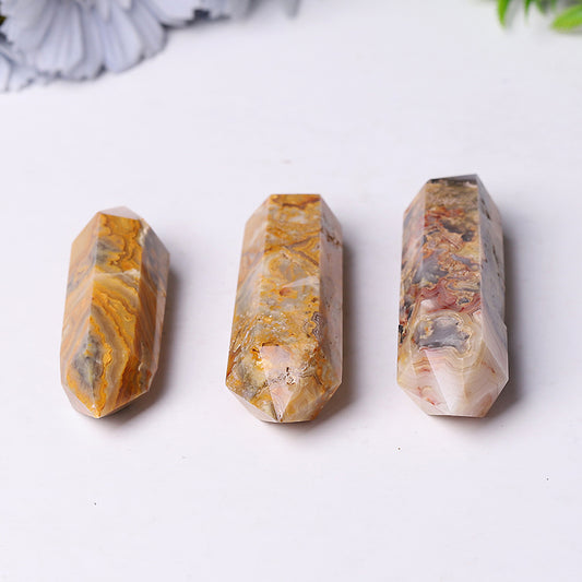 Wholesale Natural Crazy Agate Double Terminated Point Healing Point