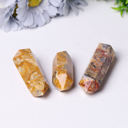 Wholesale Natural Crazy Agate Double Terminated Point Healing Point