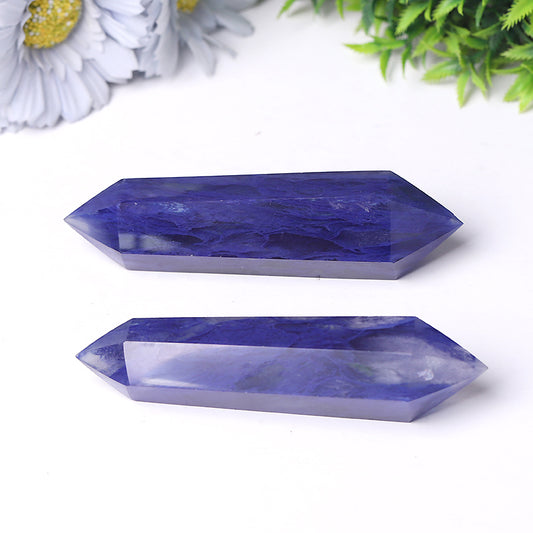 Blue Smelting Quartz Double Terminated Point