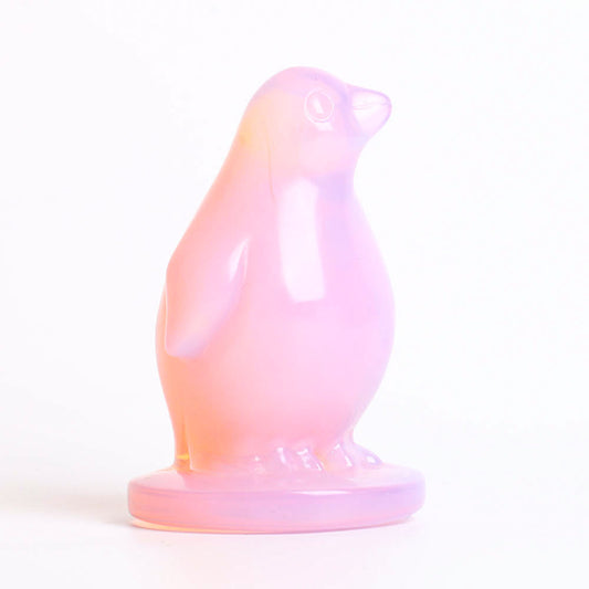 3" Pink Opalite Penguin Crystal Carvings for Collection
