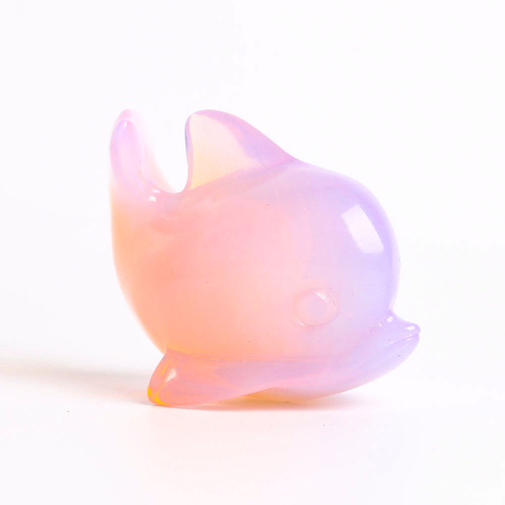 Pink Opalite Dolphin Carving Decoration