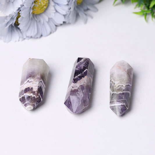 Hot Sale Crystals Healing Stones Dream Amethyst Double Point Crystal Tower Chevron-Amethyst