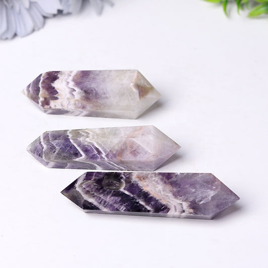 Hot Sale Crystals Healing Stones Dream Amethyst Double Point Crystal Tower Chevron-Amethyst