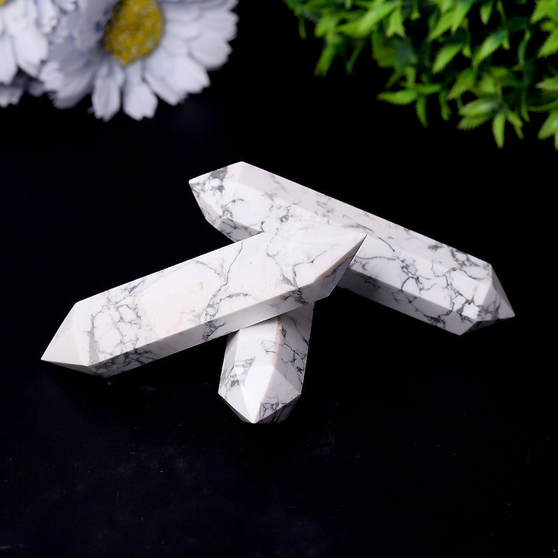 Howlite Double Terminated Points Healing Tower