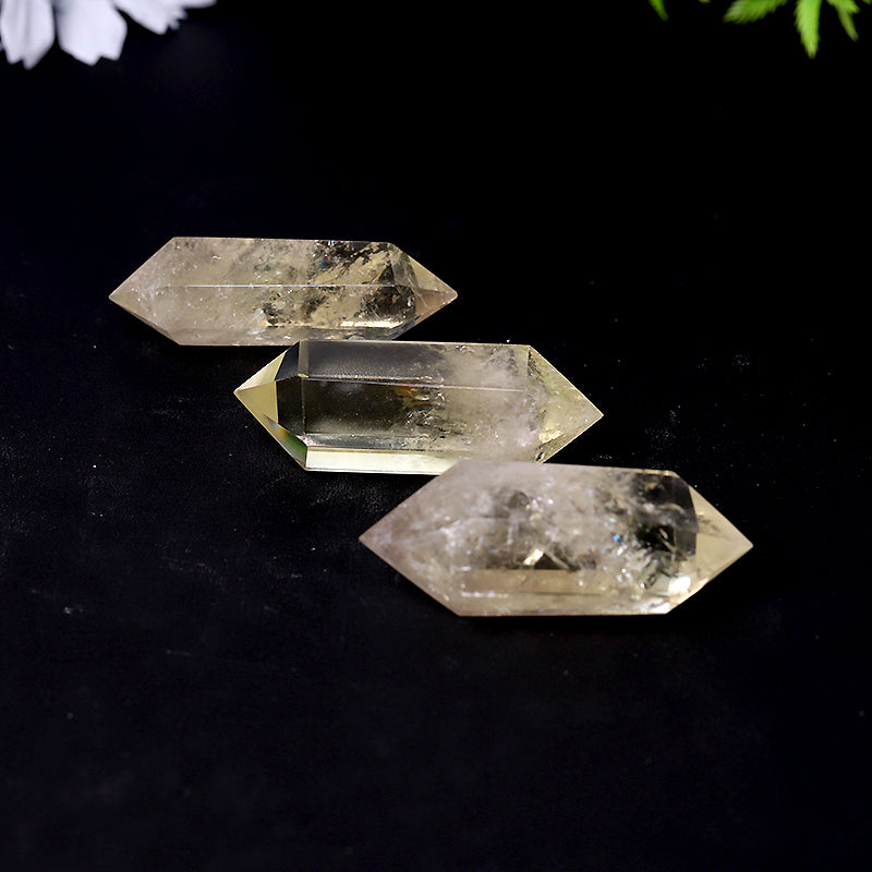 Natural Citrine Crystal Double Terminated Points Healing Wand