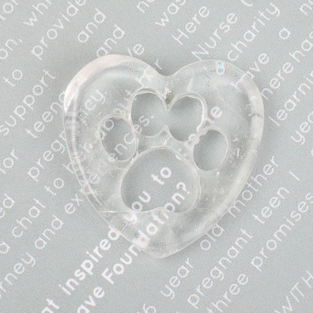 Clear Quartz Heart Shape with Claw Carving