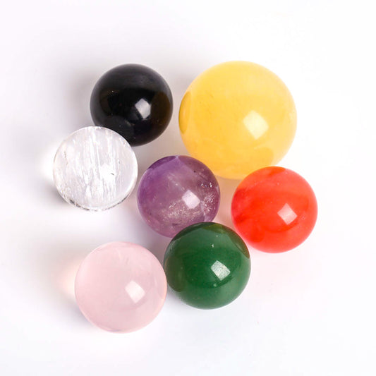 Set of 7 Chakra Crystal Sphere