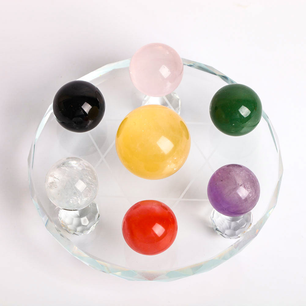 Set of 7 Chakra Crystal Sphere