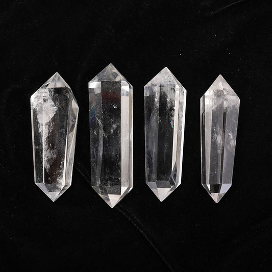 Set of 4 Clear Quartz Double Terminated Points