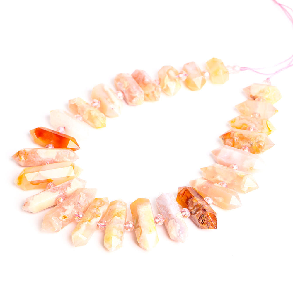 Flower Agate Crystal Chain String for DIY