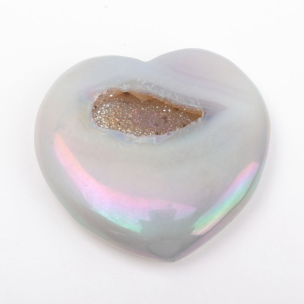 Aura Angel Crystal Druzy Agate Heart Set of 3